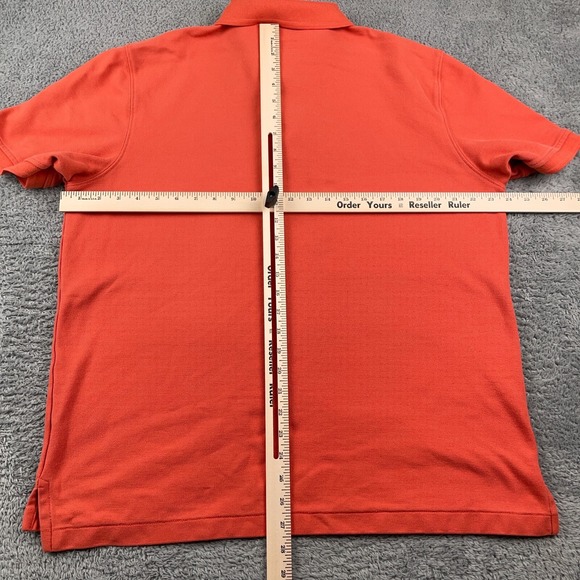 LL Bean Shirt Mens Large Orange Polo Premium Banded Traditional Fit Pique Golf - Picture 4 of 8